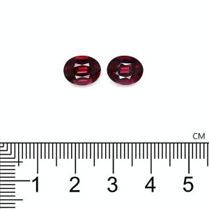 RD0346 : 2.98ct Red Rhodolite Garnet – 6mm Pair